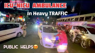 DLEVEL AMBULANCE DRIVING IN KERALA🔥🚑 ICU AMBULANCE with critical patient🤲🏻 TO AMRITHA hsptl [upl. by Phemia]