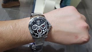 Longines Hydroconquest Chronograph Automatic Black Dial Watch L37834566 [upl. by Nahtanaoj]