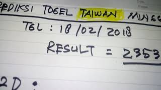 Prediksi Togel Taiwan Minggu Tgl 18022018 [upl. by Nevlin821]