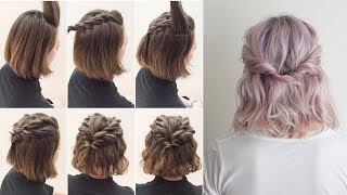 Easy Half Up Hairstyles for Short Hair Tutorial [upl. by Nosremaj111]