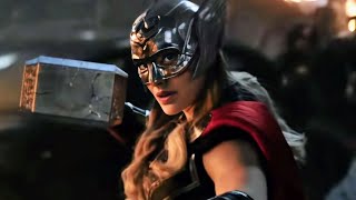 Mighty Thor Jane Foster  All Scenes Powers  Thor Love and Thunder [upl. by Aihsatsan819]