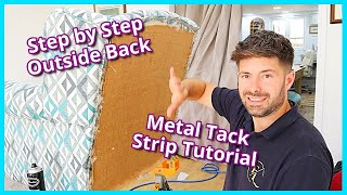 HOW TO UPHSOLSTER THE OUTSIDE BACK OF A SOFA  UPHOLSTERY FOR BEGINNERS  FaceliftInteriors [upl. by Akimahs]