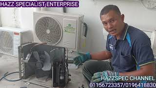 CARA TUKAR MINYAK COMPRESSOR AIRCOND 10HP ACSON GAS R22 [upl. by Nessie]