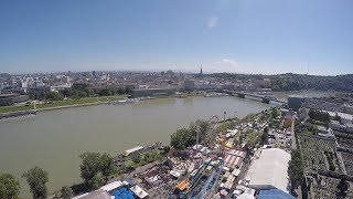 Funtime GyroDropTower Skyfall Freefall Goetzke Frühling Urfahranermarkt Linz 2018 POV Onride [upl. by Kreager987]