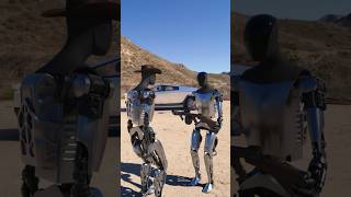 Robots testing the Bulletproof cybertruck [upl. by Elstan]