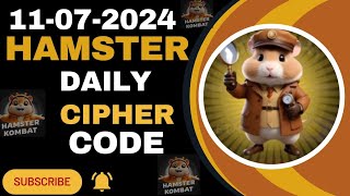 11 July Hamster Kombat Daily Cipher Codes  Daily Cipher Hamster Kombat Today [upl. by Lonnard]