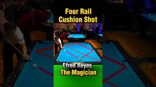 Billiards The Incredible Four Rail Shot Of Efren Reyes shorts trickshots sports pool [upl. by Llebpmac892]