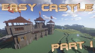 How To make a Castle In Minecraft  Minecraft Castle Lets Build  Big Castle tutorial Part 1 [upl. by Blum]