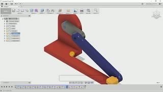 single slider crank chain mechanism  5 Fusion 360 Tutorial [upl. by Malinde961]