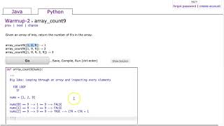 Codingbat  arraycount9 Python [upl. by Aciretnahs]