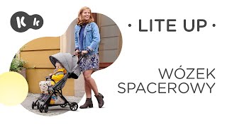 Lekka spacerówka LITE UP Kinderkraft  z funkcją spania  z przedłużaną budką [upl. by Eicram]