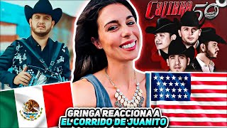 🇺🇸 GRINGA REACCIONA A EL CORRIDO DE JUANITO  Calibre 50 [upl. by Eillime]