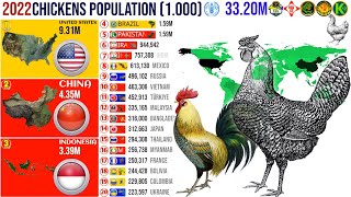 Top Worlds Chicken Population by Country 🐓 [upl. by Einahpts67]