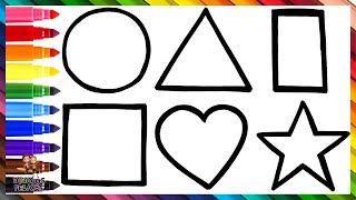 Dibuja y Colorea Formas Geométricas De Arcoiris 🔺🟠⭐🟩💜🌈 Dibujos Para Niños [upl. by Anelad188]