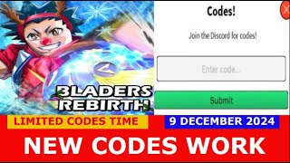 NEW CODES DECEMBER 9 2024 WINTER UPDATE BladersRebirth ROBLOX  LIMITED CODES TIME [upl. by Iderf]