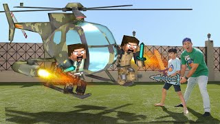 Minecraft Jason and Alex in Helicopter Adventure with Herobrine [upl. by Velvet]