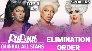 GLOBAL All Stars FINAL Elimination Order amp TOP 4  RuPauls Drag Race [upl. by Gabrielle90]