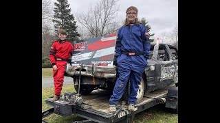 Buck Motorsports Park New Years Eve demolition derby large car youth heat [upl. by Adnilem]