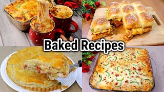 Top 4 Baked Recipes For Winter  Baked Pasta  Chicken Lasagna  Chicken Pie  Beef Sliders By Maria [upl. by Ahsikit]