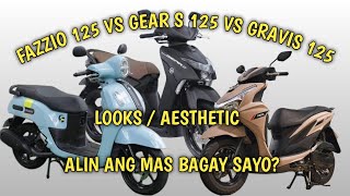 FAZZIO 125 VS GEAR S 125 VS GRAVIS 125 LOOKS AESTHETIC WALKAROUND REVIEW [upl. by Nerhtak]