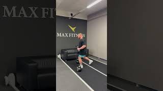 Výpad dozadu s bicepsem kladivově s kettlebellem  Reverse lunge biceps with kettlebell [upl. by Ayekat]