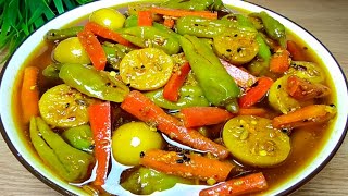 Mix Achar Recipe  Mix Pickle Recipe  Lemon Gajar Hari Mirch Ka Achar  Achar Banane Ka Tarika [upl. by Lechar]