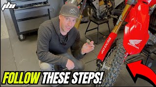 Dirt Bike Fork and Front Wheel Alignment Done RIGHT [upl. by Yokum]