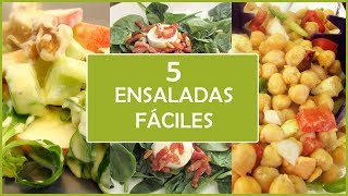 5 Recetas de ENSALADAS fáciles y rápidas [upl. by Konrad]