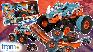 Hot Wheels Monster Trucks Transforming Rhinomite RC Launcher [upl. by Gretta]