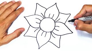 How to draw a Flower Step by Step  Easy drawings [upl. by Debbi]