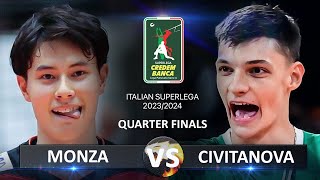 Quarter Finals of Italian Volleyball SuperLega 20232024  Monza vs Civitanova [upl. by Claudette]