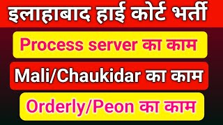 Allahabad High court Bharti process server ka kya kam hota hai  orderly  peon work [upl. by Mindy]