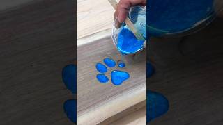 Dog Paw Epoxy Inlay woodworkingtools doglovers charcuterieboard [upl. by Aromat]