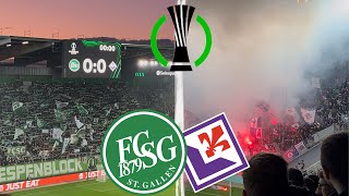 FC St Gallen vs AC Fiorentina  Conference League Stadionvlog  TRAUMTOR Görtler  Pyroshow🧨 [upl. by Adolpho]