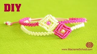 DIY Easy Macramé Square Bracelet Tutorial [upl. by Williamsen282]