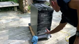 Spray painting cabinets with a can [upl. by Aelahs]