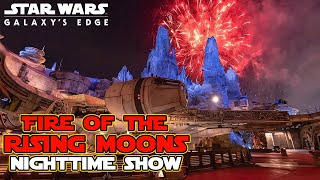 NEW Fire of the Rising Moons Fireworks Show  Star Wars Galaxys Edge at Disneyland Park [upl. by Hinman]