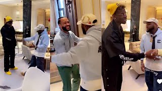 Davido Meet Paul Pogba and Depay for the first time in Spain as he Shutdown Depay Birthday Party [upl. by Enelyar]