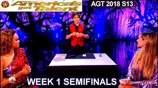 Shin Lim Card Magician Part1 with Heidi ampTyra SENSATIONAL Semifinals 1 Americas Got Talent 2018 AGT [upl. by Kcirrej]