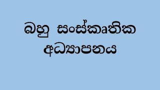 බහුසංස්කෘතිකඅධ්‍යාපනය [upl. by Nevaj]