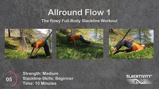 Slackline Workout  quotAllround Flow 1quot  For Slackline Beginners  Medium Strength [upl. by Ynafetse]