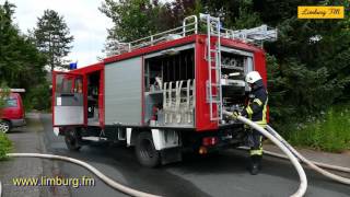 Brand in Weilburg 15072016  Feuerwehr hat Brand schnell im Griff [upl. by Ayitahs]