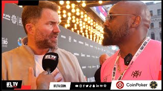 YOU CAN SCK D  DEREK CHISORA amp EDDIE HEARN GET INTO HEATED CONFRONTATION  AJDUBOIS ARRIVALS [upl. by Linea]