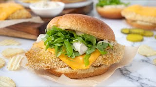 OvenFried Fish Sandwich with Triple Pickle Tartar Recipe [upl. by Clarinda]