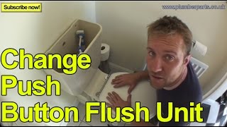 HOW TO CHANGE A PUSH BUTTON FLUSH UNIT  Plumbing Tips [upl. by Coonan]