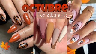 Tendencia uñas OCTUBRE 2024  OTOÑO 🍁🍂💛🧡🤎 [upl. by Aiciruam]