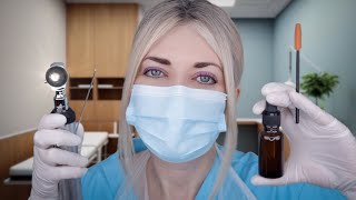 ASMR Ear Exam amp Ear Cleaning  Otoscope Fizzy Drops Ear Picking Brushing Latex Gloves Typing [upl. by Eilyr]