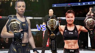 UFC：Zhang Weili VS Rose Namajunas Zhang Weili violently knocked her opponent unconscious and bled [upl. by Atikan674]