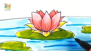 comment dessiner une fleur de nénuphar [upl. by Arytas]