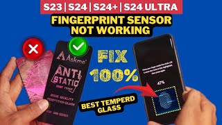 S23 Fingerprint Not Working Problem Fix 101  Best Screen Protector Guard For S23s24 amp S24 ultra [upl. by Annoirb]